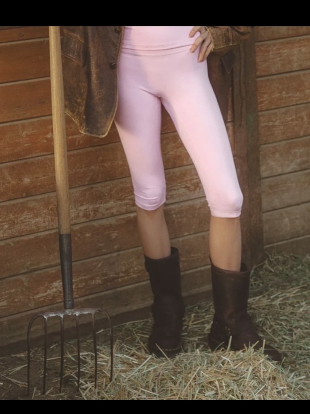 Shop Fancy Light Pink Cropped Leggings
